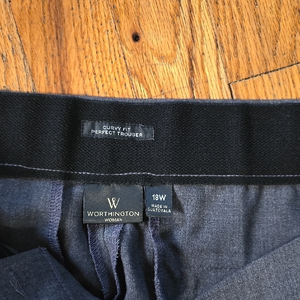 Worthington Gray Trousers Classic Office Wear  18W - Picture 2 of 3